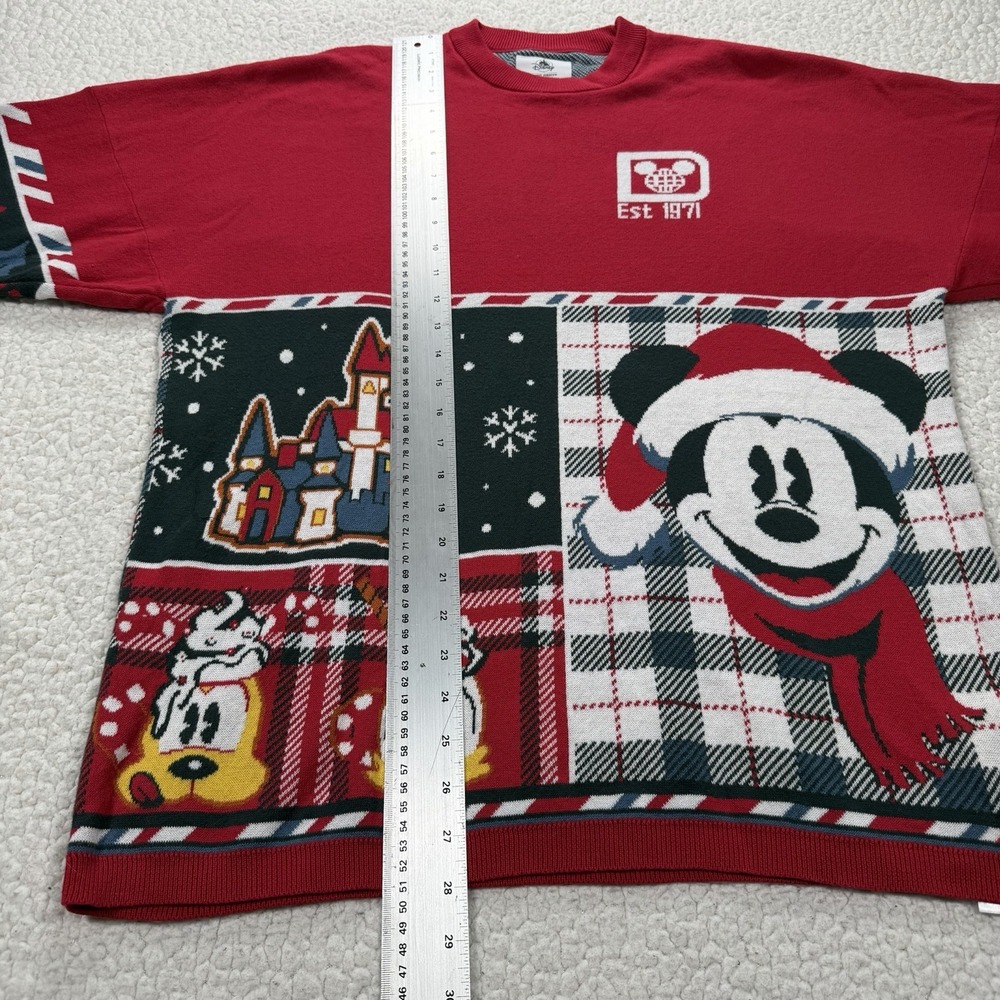 Disney Spirit Jersey Christmas Sweater Women's S Red Mickey Holiday - Picture 7 of 8